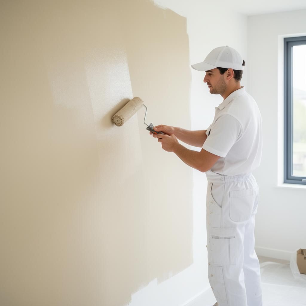GVM Painting team member painting an interior ceiling